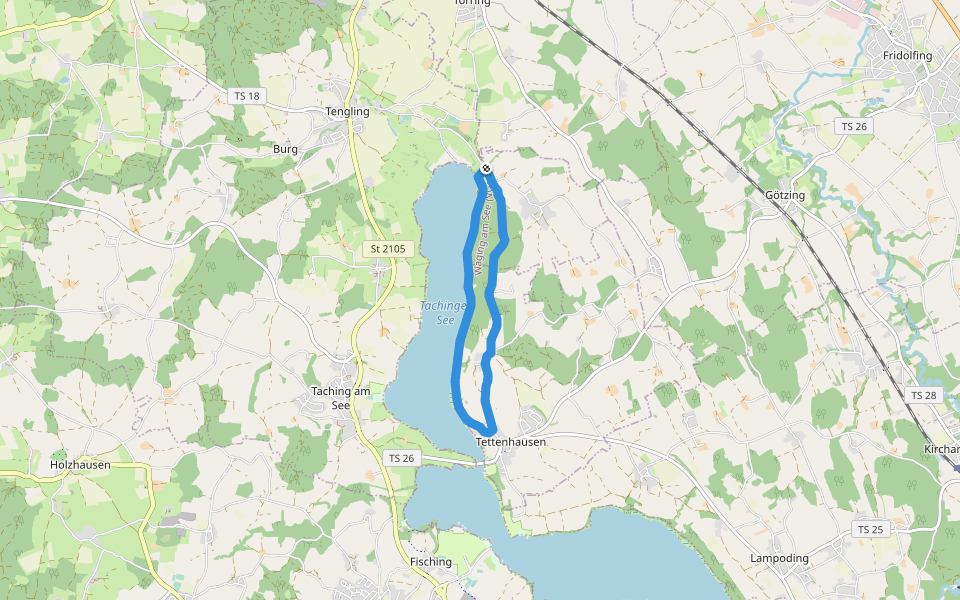 15 walking route map in Taching am See