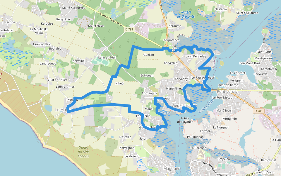 À la découverte du patrimoine walking route map in Plouhinec