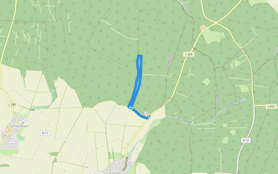 Elm Rundwanderweg 13 walking route map in Schöppenstedt