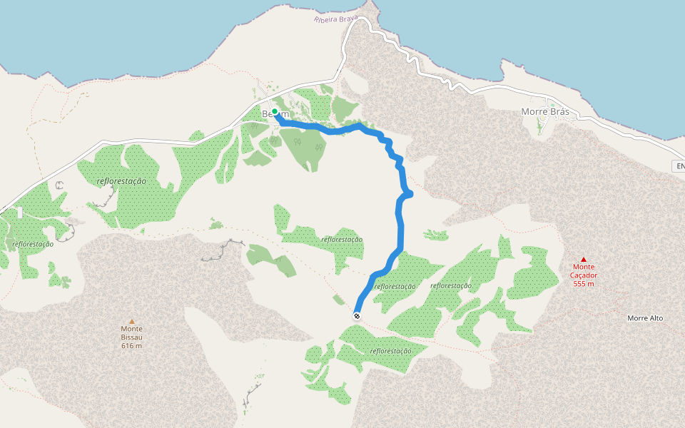 Saniclau Trails Nha caminhe walking route map in Cachaco