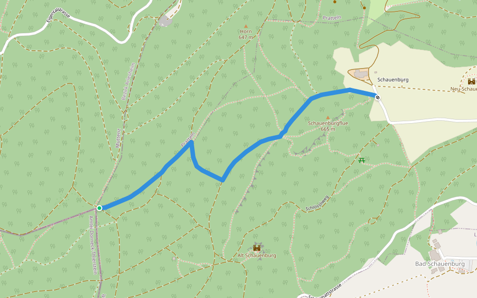 Hoher Bannstein - Schauenberg walking route map in Frenkendorf