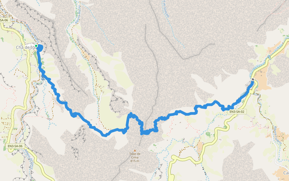 Trilho da Celado do Mocho walking route map in Esgamaleiro