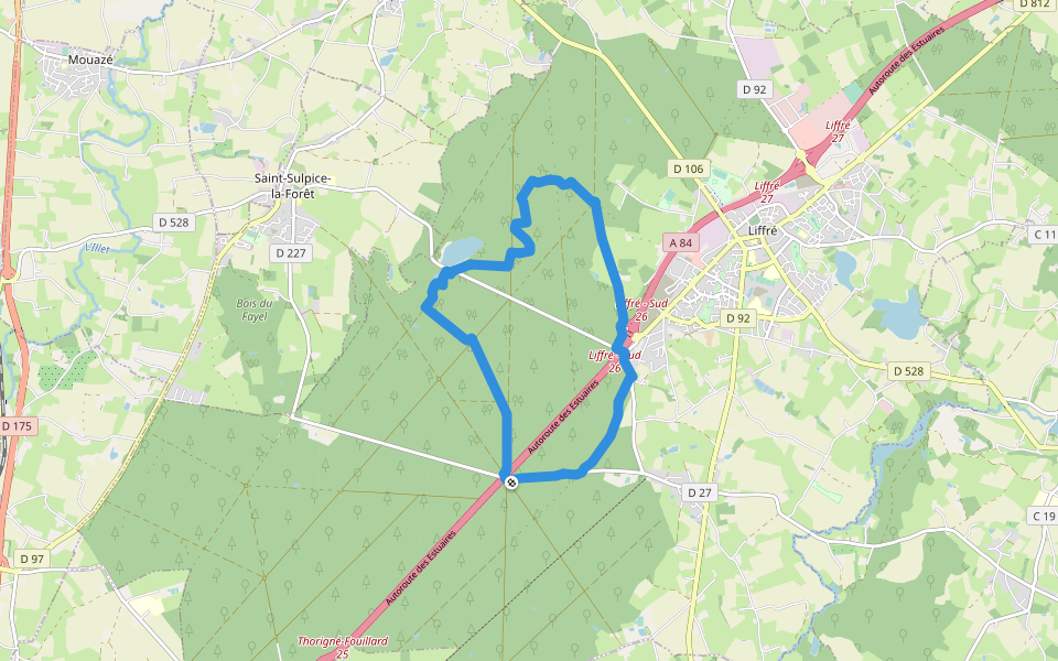 Circuit de l'Aqueduc walking route map in Liffré