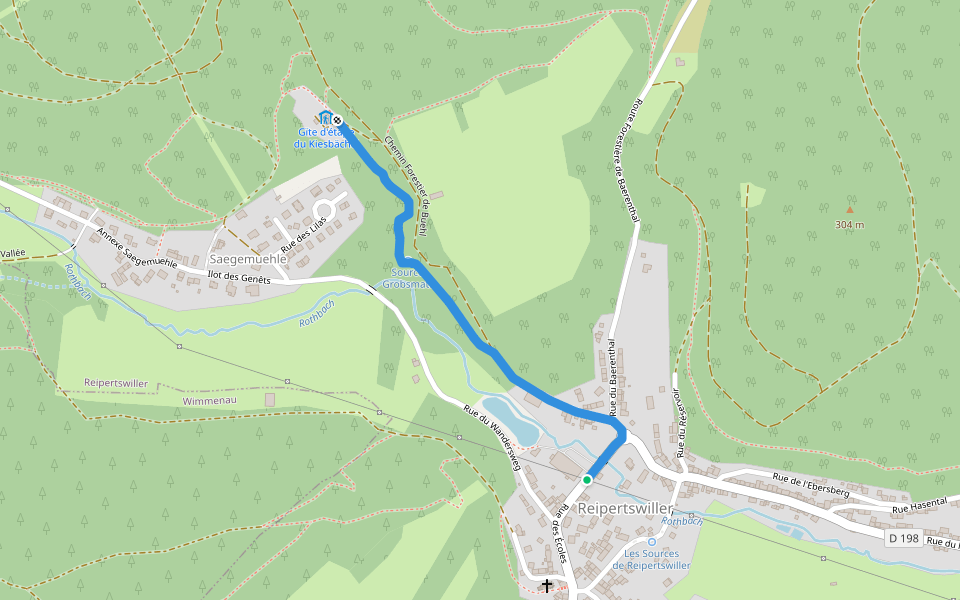 Anneau vert walking route map in Reipertswiller