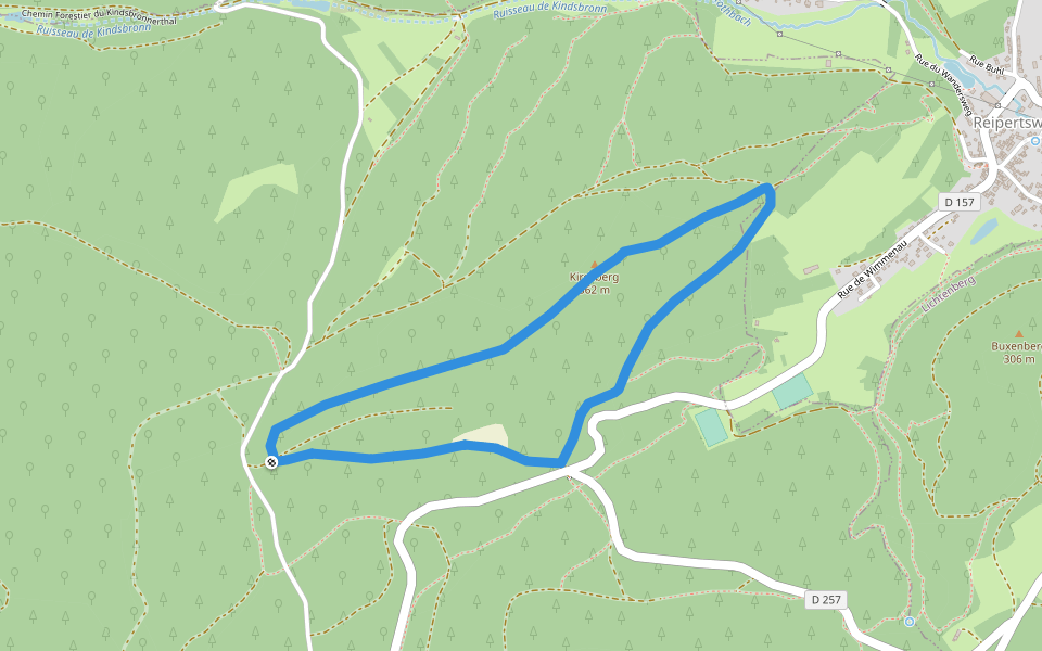 Anneau jaune 1 walking route map in Wimmenau
