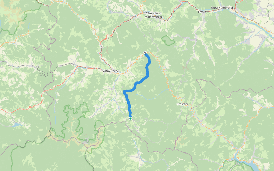 Cabana Zugreni - Vârf Bogolin - Vârf Pitros - Poiana Prislopului - Poiana Șandru - Vârf Busuiocului - Mănăstirea Piatra Tăieturii - Paltinis walking route map in Catrinari
