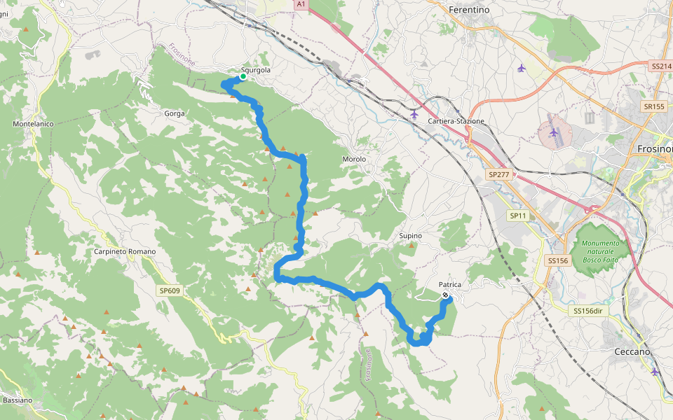 AVLO walking route map in Sgurgola