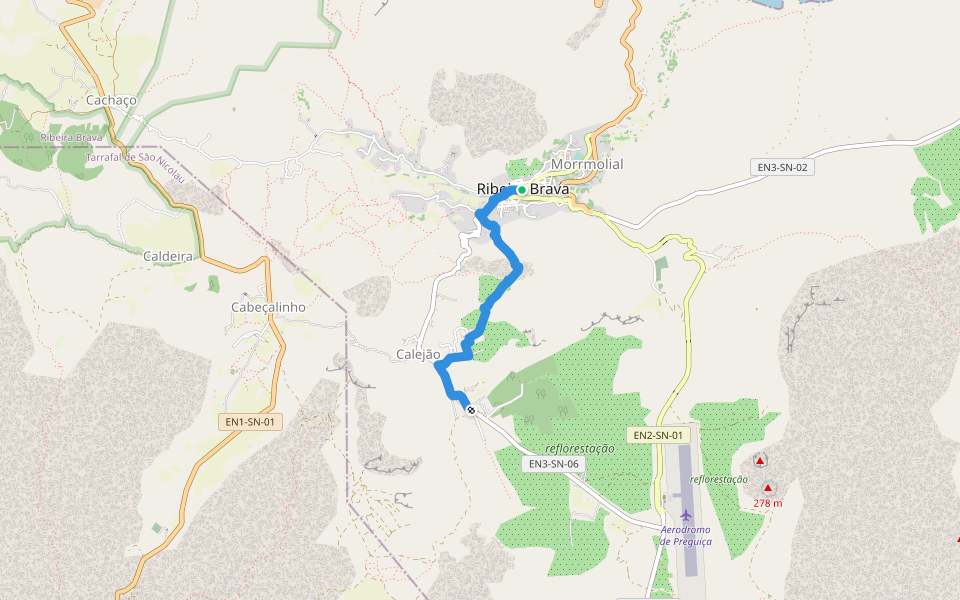 Saniclau Trails Nha caminhe walking route map in Cachaco