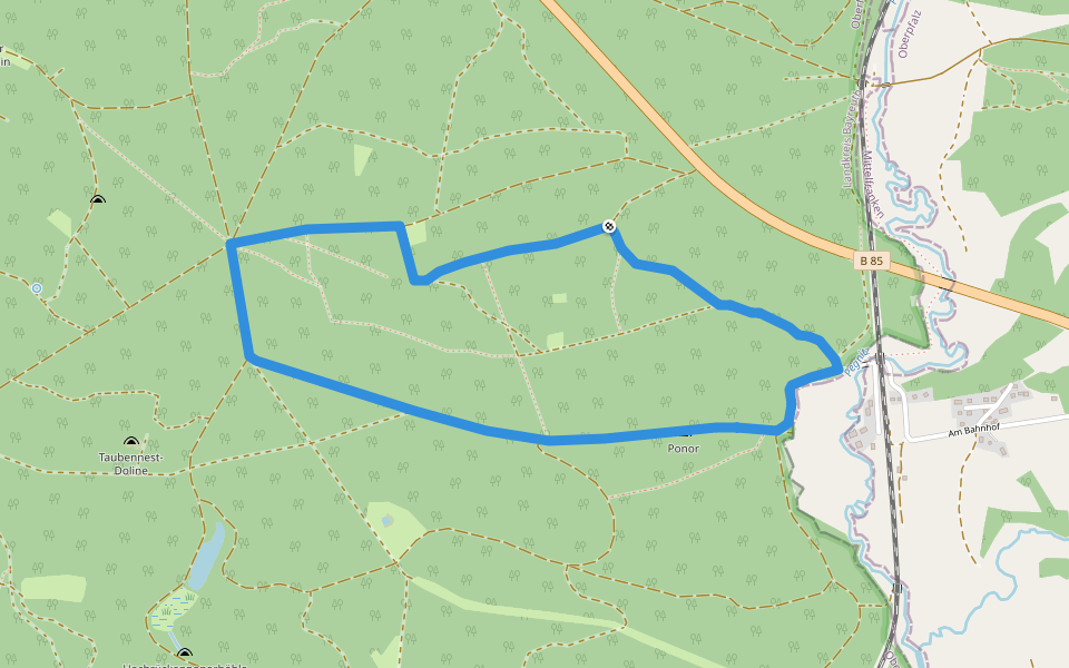 Veldensteiner Forst - Rundweg Rothirsch walking route map in Veldensteiner Forst