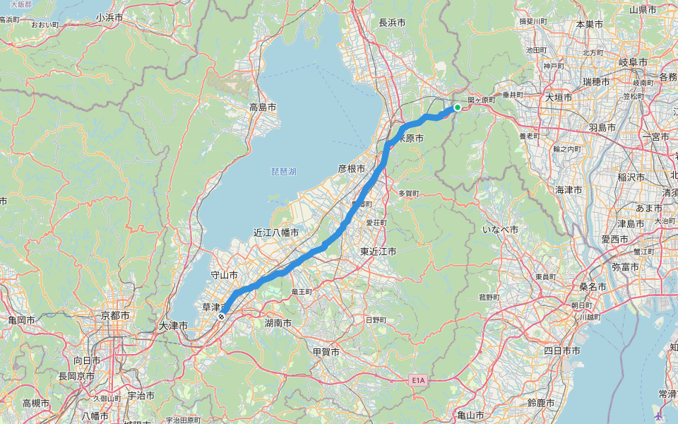 中山道(近江) walking route map in Sekigahara