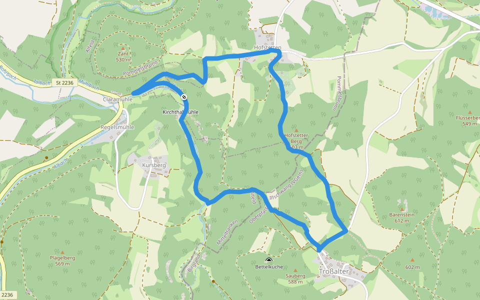 Grünring walking route map in Alfeld