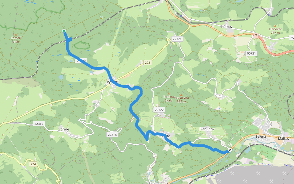 [Ž] Farský les - Blahuňov walking route map in Výsluní