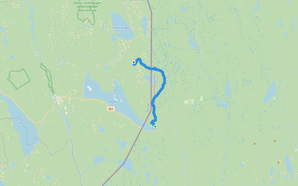 Finnskogleden: Etapp 7 walking route map in Röjdåfors