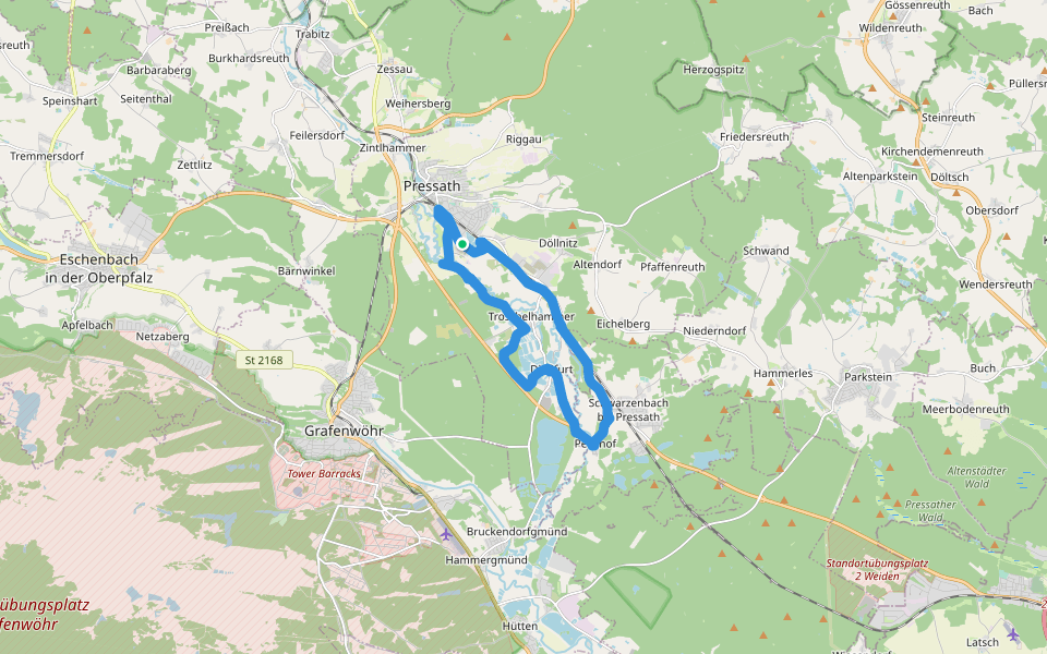 Pressather Rundwanderweg Nr. 3 walking route map in Pressath