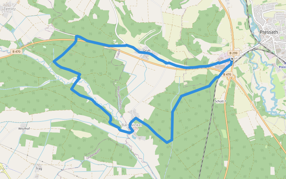 Pressather Rundwanderweg Nr. 4 walking route map in Pressath