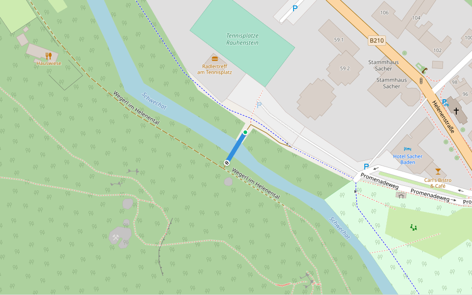xy walking route map in Baden