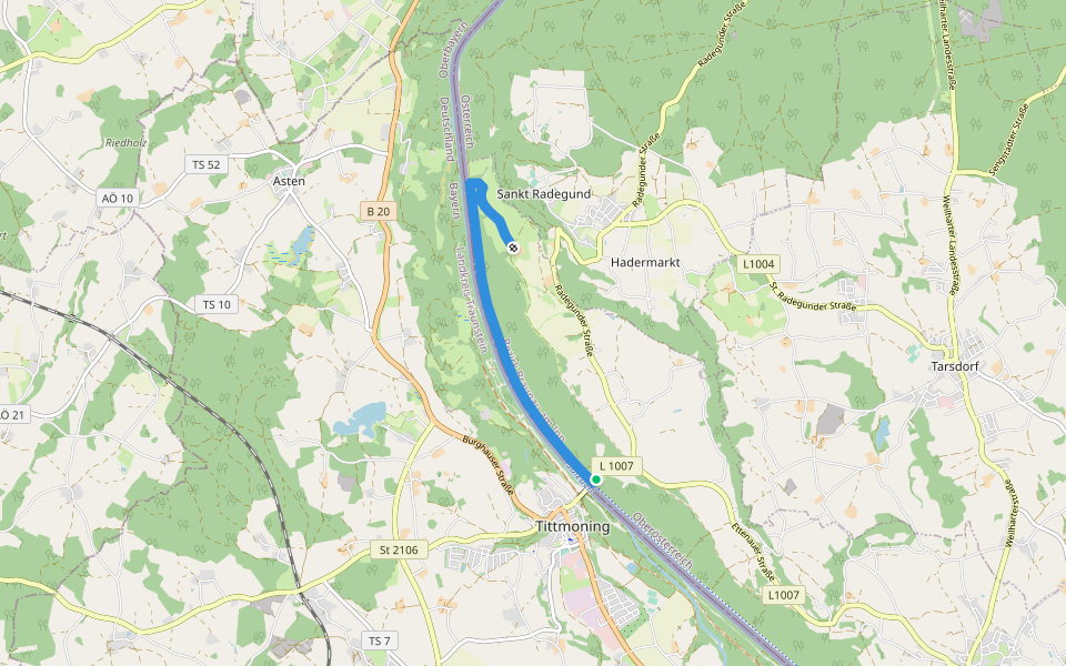 Rupertiweg walking route map in Ostermiething