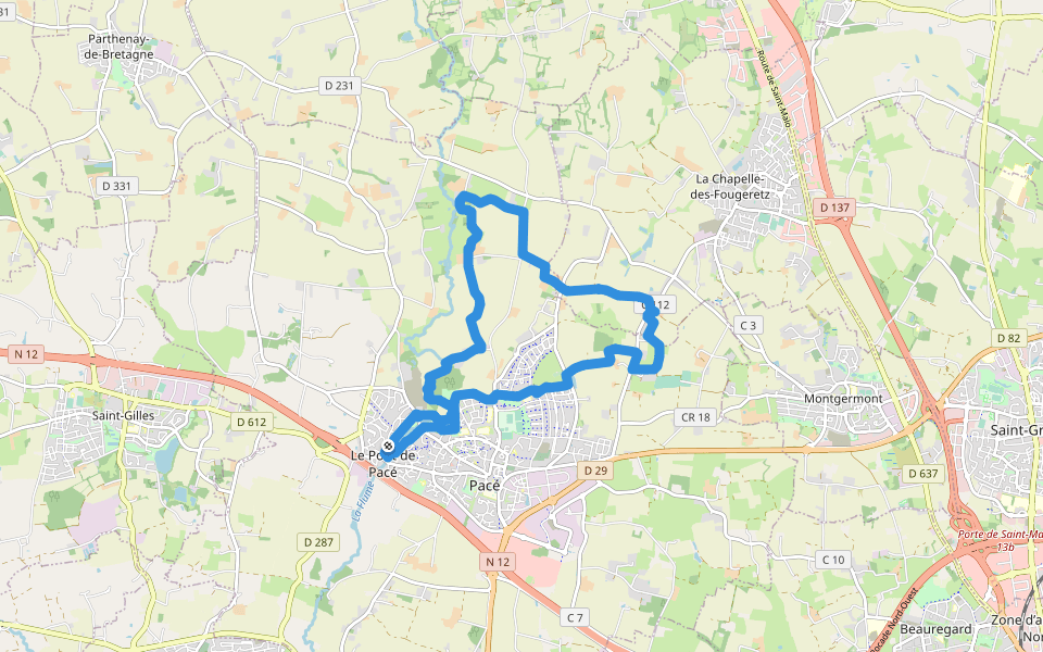 Circuit de La Foucherais walking route map in Pacé