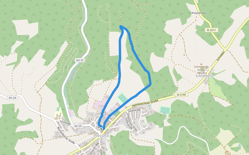 Rundwanderweg 4 Presseck walking route map in Presseck