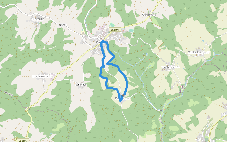 Rundwanderweg 3 Presseck walking route map in Presseck