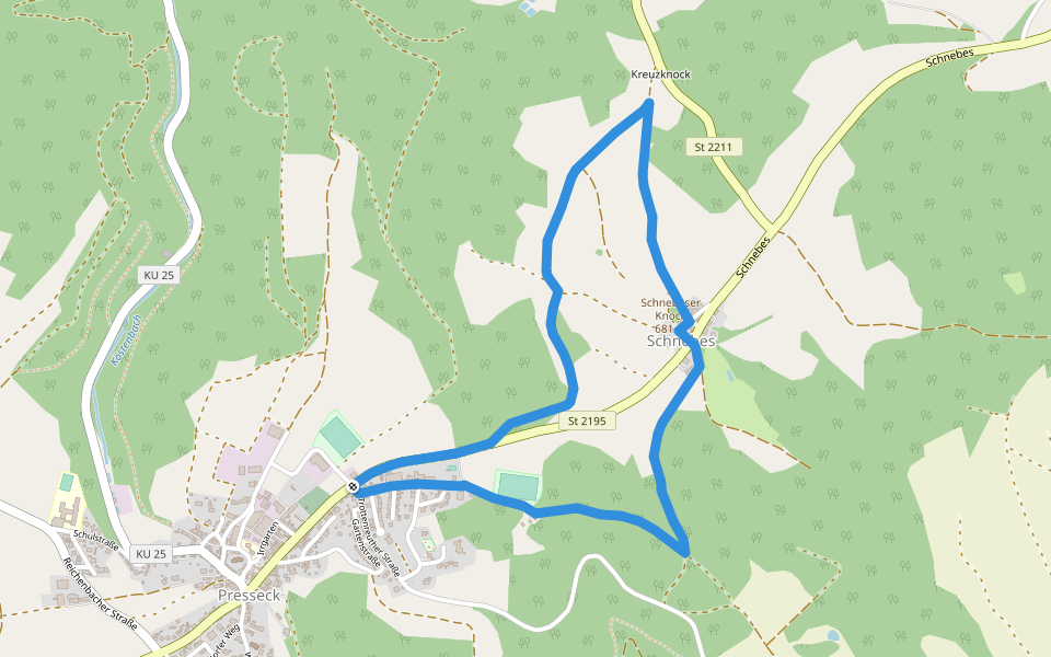 Rundwanderweg 2 Presseck walking route map in Presseck