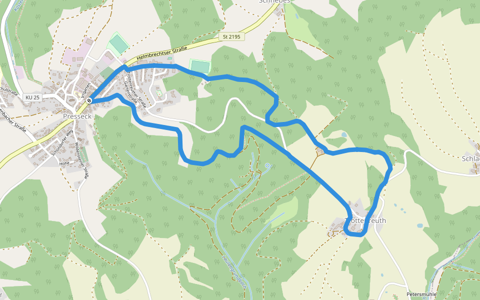 Rundwanderweg 1 Presseck walking route map in Presseck
