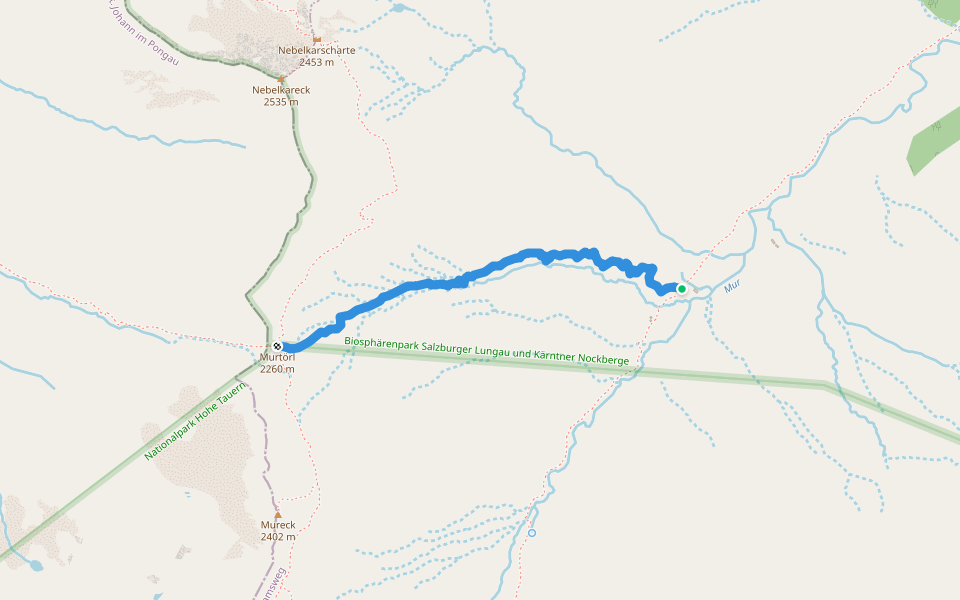 Wanderweg 724 walking route map in Hintermuhr