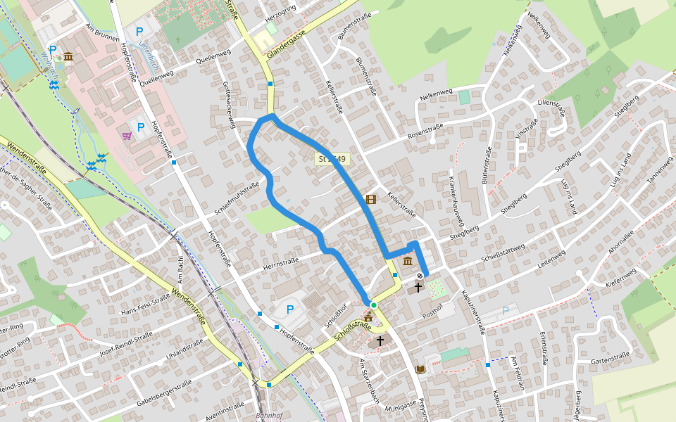 Lauf 10 Kids walking route map in Wolnzach