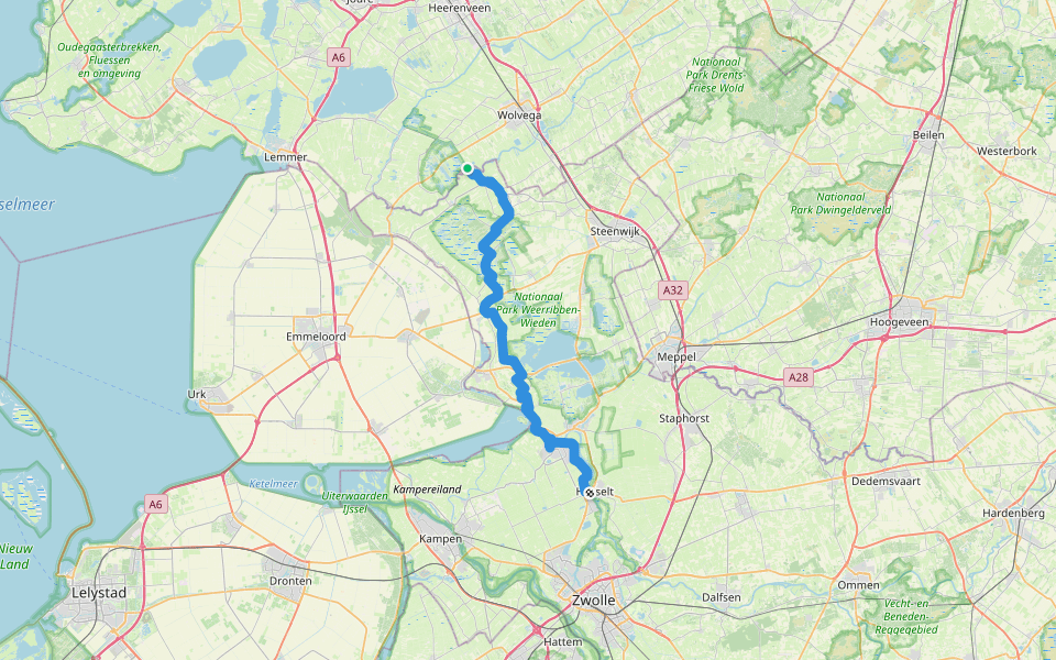 Jabikspaad gedeelte Overijssel walking route map in Nijetrijne