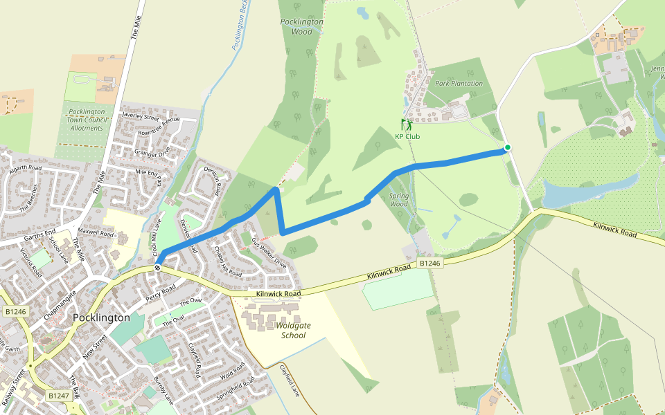 Pilgrimage of Grace walking route map in Kilnwick Percy