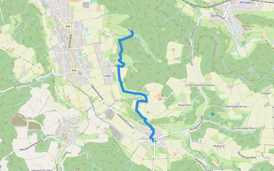 Oberembrach - Warpel walking route map in Oberembrach