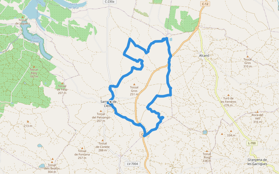 Els plans de Sarroca de Lleida walking route map in Sarroca de Lleida