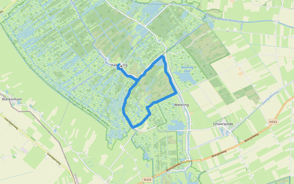 WNW WaterReijk - Kalenberg/Nederland - oranje route walking route map in Kalenberg