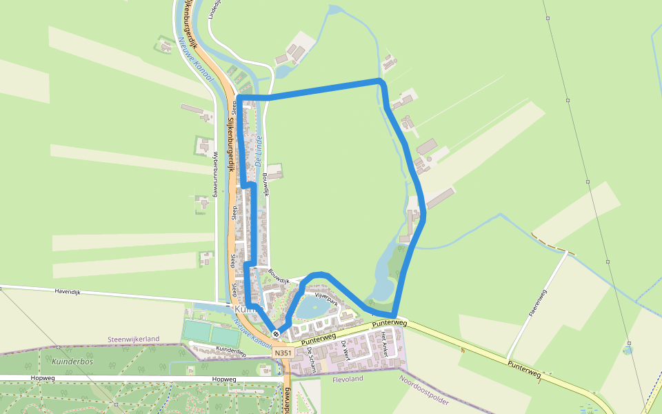 WNW WaterReijk -Kuinre - gele route walking route map in Kuinre
