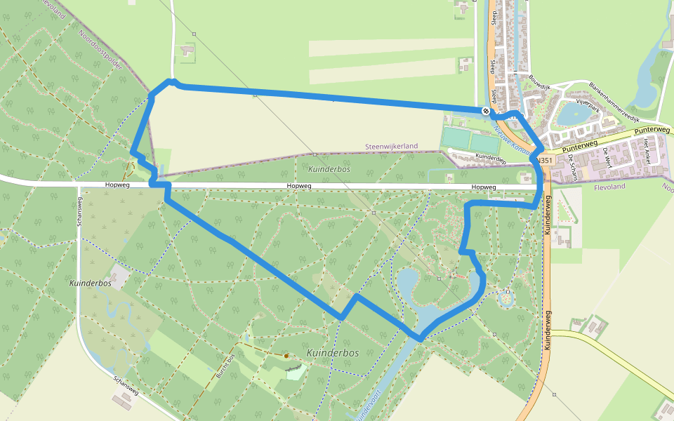 WNW WaterReijk -Kuinre - rode route walking route map in Kuinre