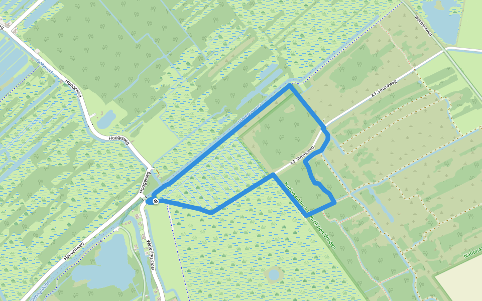 WNW WaterReijk - Vlodderbrug - oranje route walking route map in Kalenberg