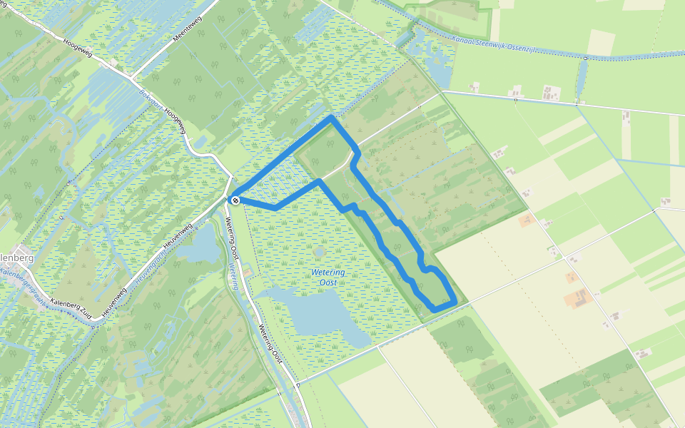 WNW WaterReijk - Vlodderbrug - blauwe route walking route map in Kalenberg