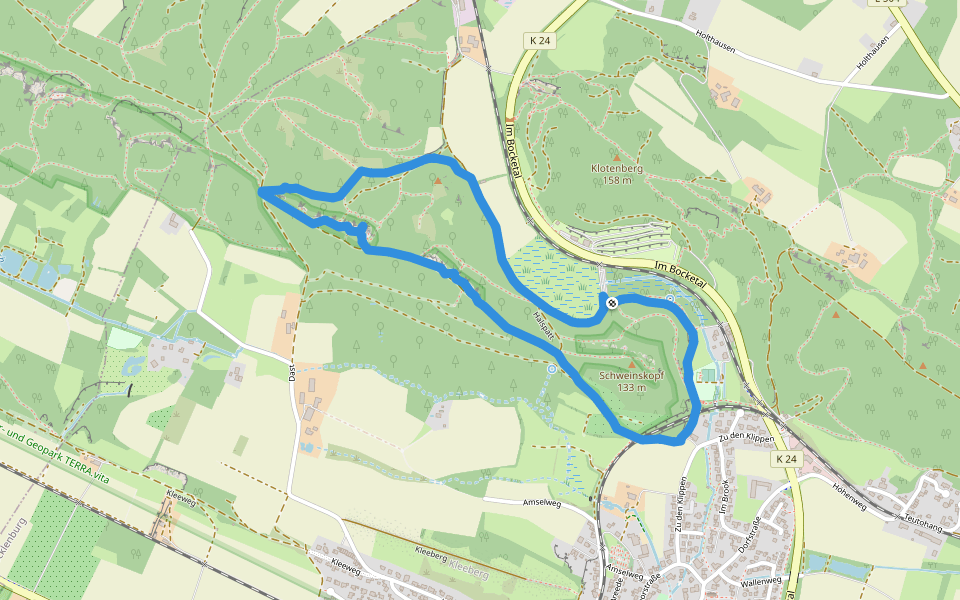 Teutoschleifchen Dreikaiserstuhl walking route map in Tecklenburg