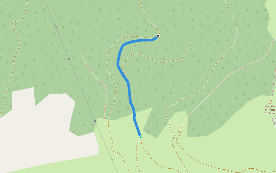 N21 Couillet de Bergon walking route map in Mérens-les-Vals