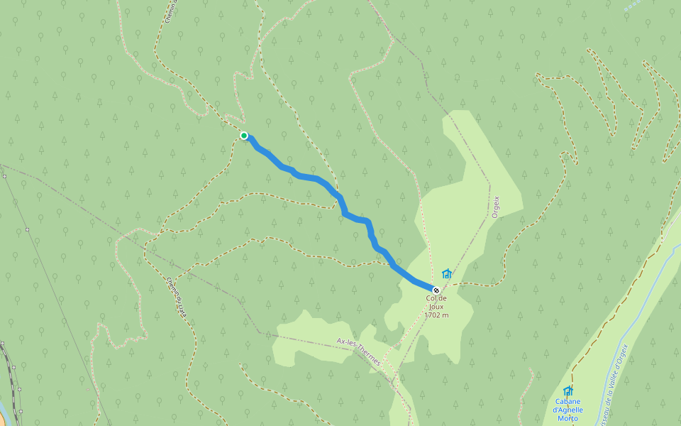 Petches Ax walking route map in Ax-les-Thermes
