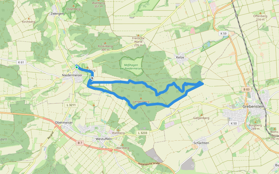 Rund um den Langenberg walking route map in Liebenau
