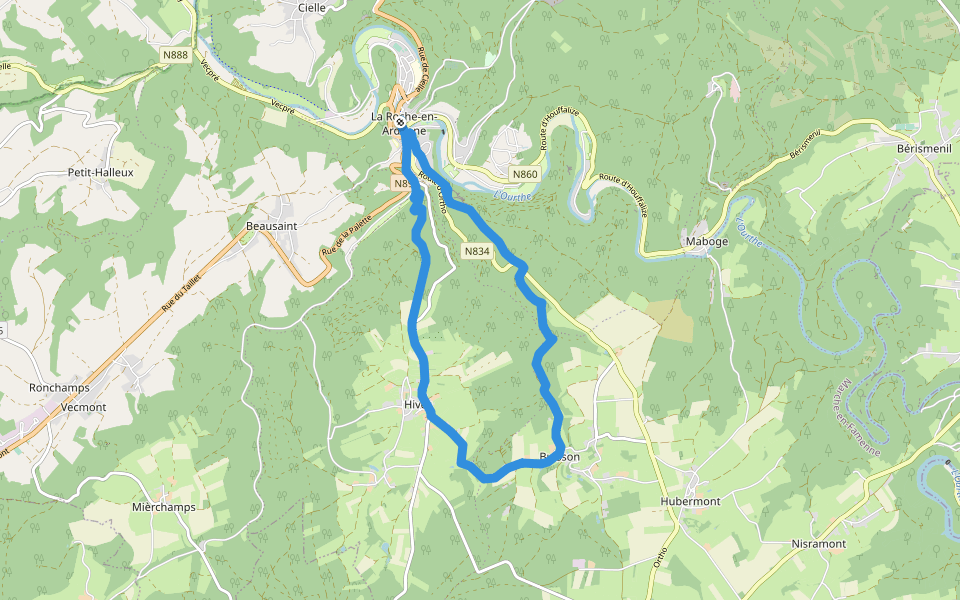 7. Hives walking route map in La Roche-en-Ardenne