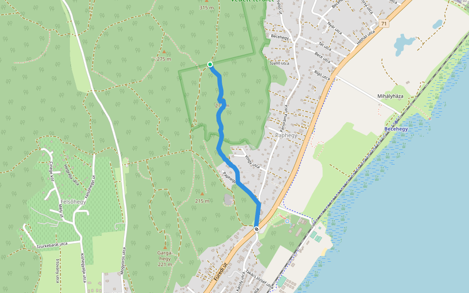 P▲ (Pap-hegy) walking route map in Balatongyörök