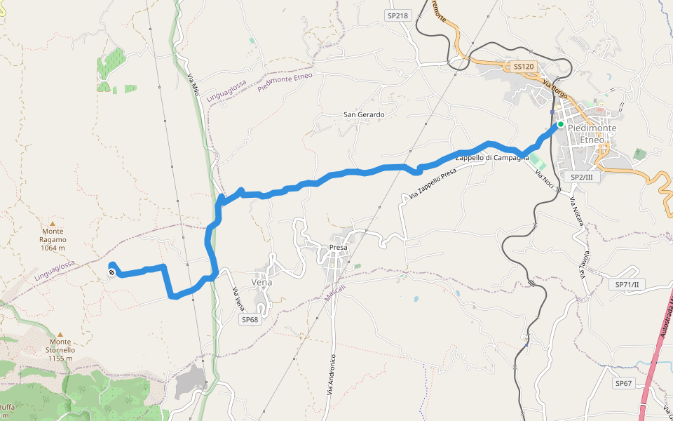 Piedimonte Etneo - Case Bevacqua walking route map in Piedimonte Etneo