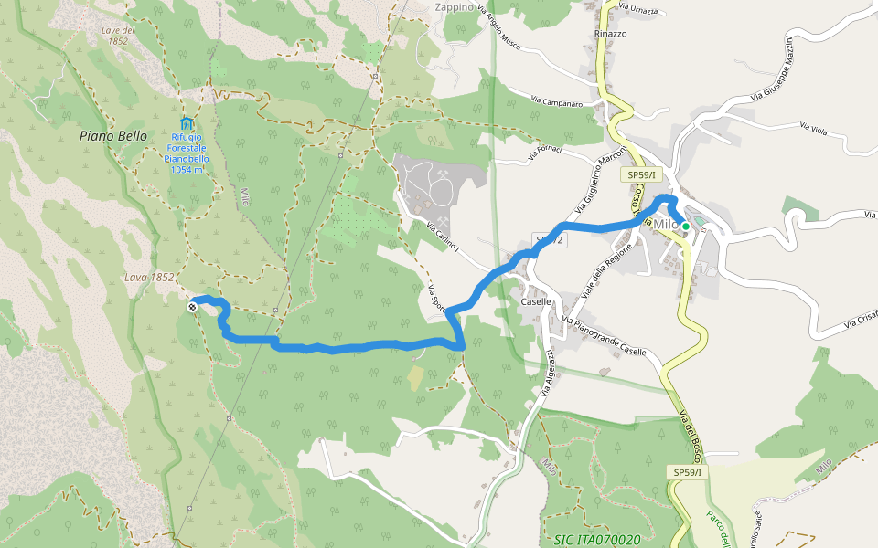 Milo - Sentiero 724 walking route map in Milo
