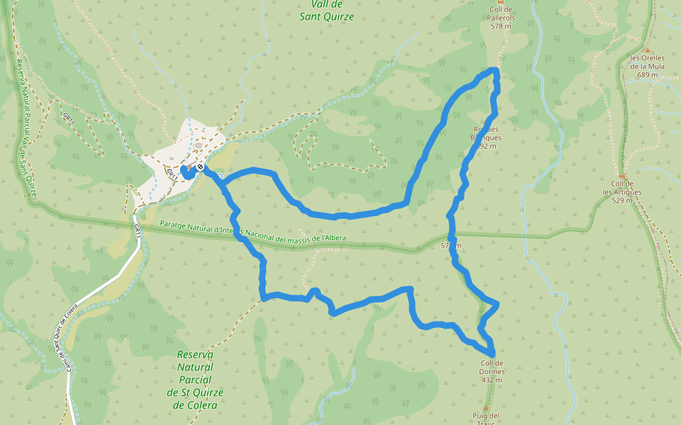 Sant Quirze de Colera, per la cresta i les carenes walking route map in Rabós