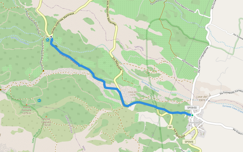 Fornazzo - Sentiero 731 walking route map in Fornazzo