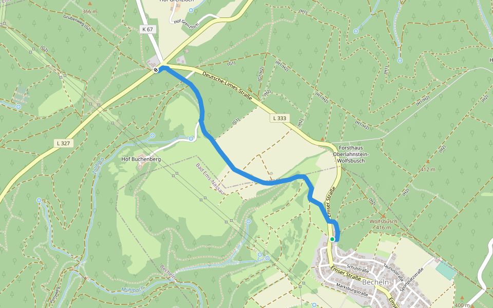 Walter-Schweter-Weg walking route map in Becheln