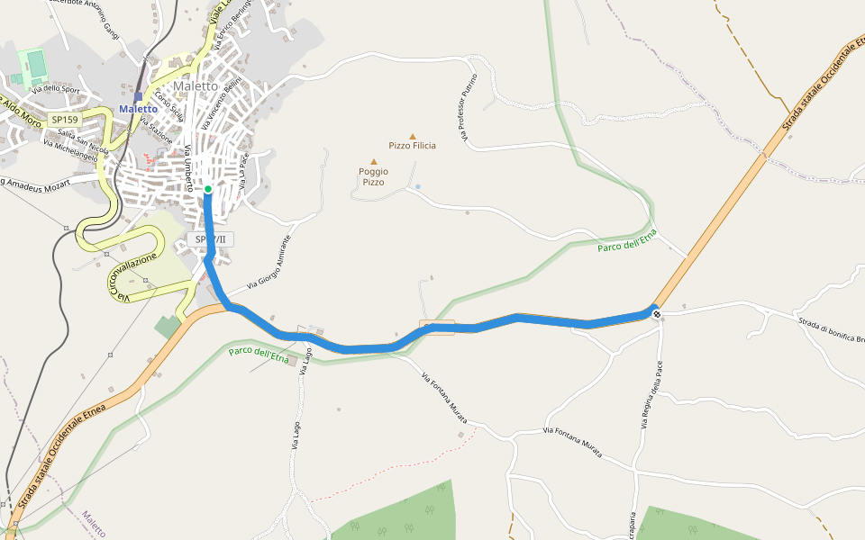 Maletto - Sentiero 713 walking route map in Maletto