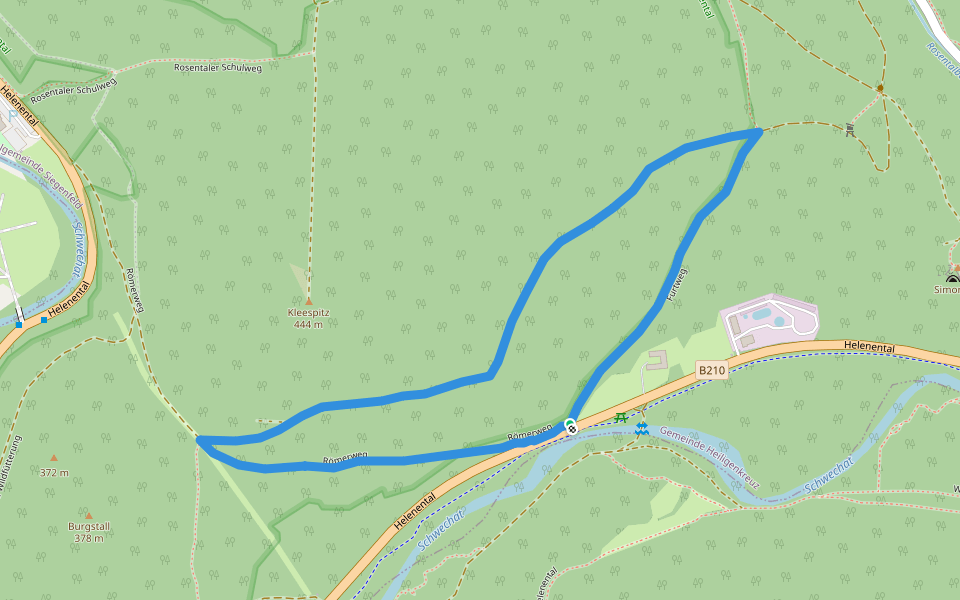 Rundweg Kleespitzsattel - Römerweg -Furtweg walking route map in Siegenfeld